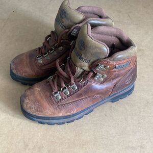 TIMBERLAND Euro Hiker Trail Brown Leather Hiking Boots Size 7.5M